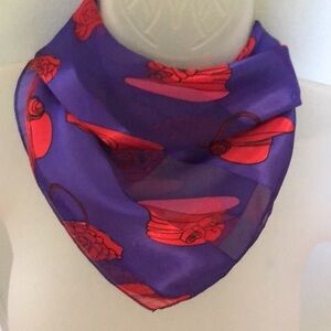 Red Hat Society Purple Scarf Bandana VTG